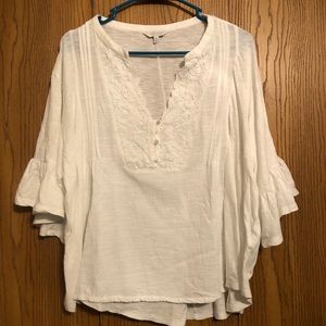 Lucky Brand women’s plus white flowy top, size 1X